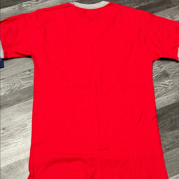 Champion Men's T-Shirt in Red with Gray Trim - Picture 3 of 4